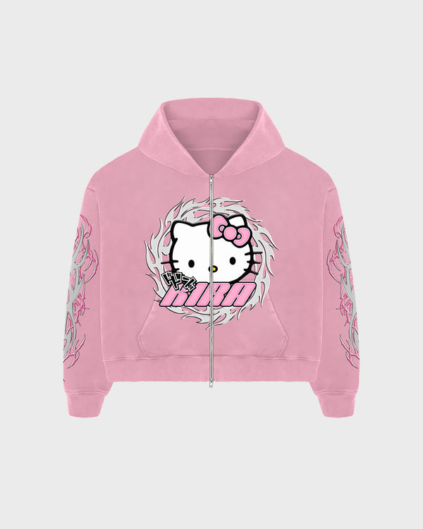 KITTY HOODIE PINK